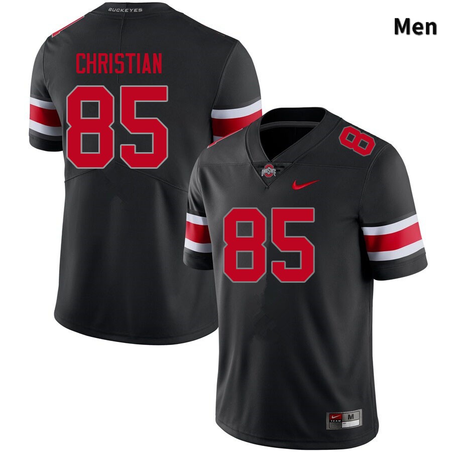 Men's Ohio State Buckeyes #85 Bennett Christian Blackout Authentic College Stitched Football Jersey 23YX047SQ